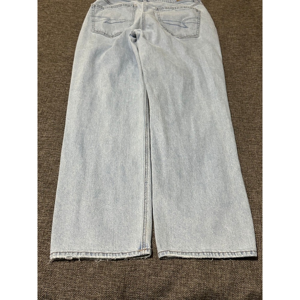 American Eagle Women's 8 Short Jeans Light Wash High Rise Straight Leg Stretch - Picture 12 of 13